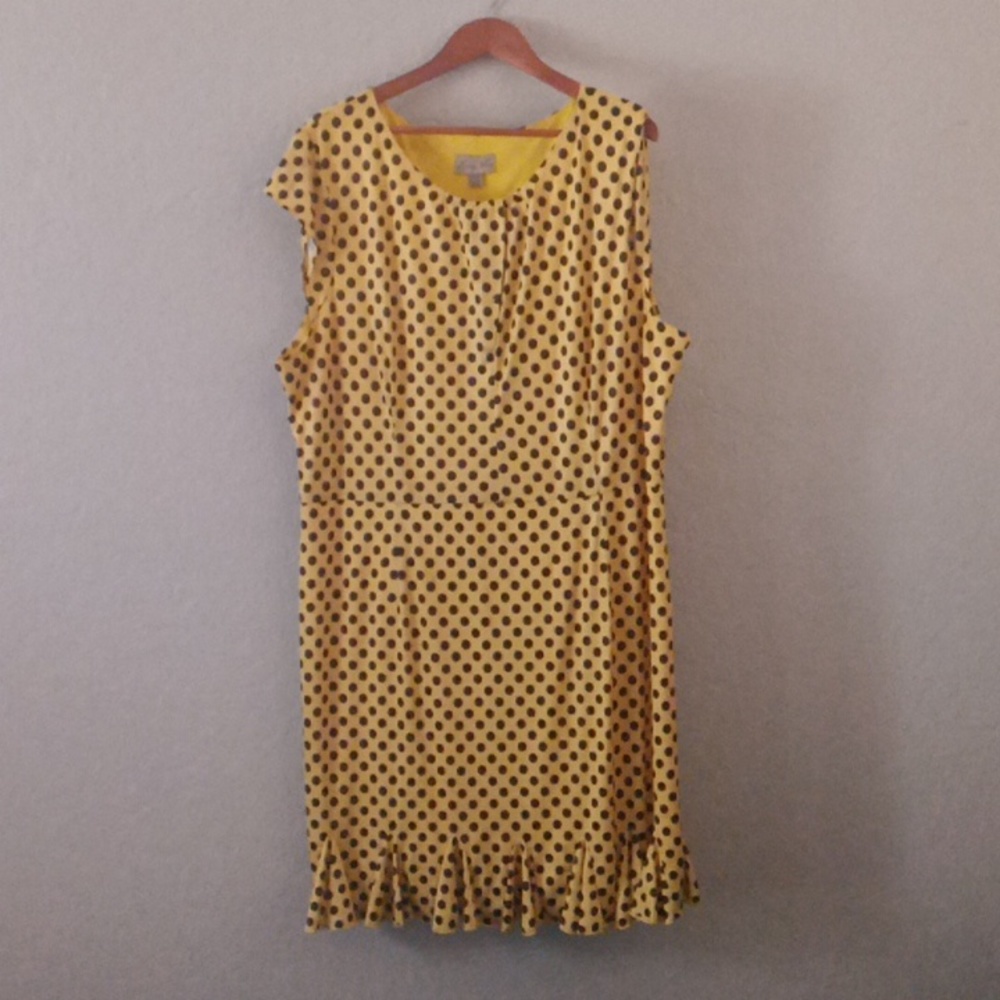 Lindy bop yellow black polka dot dress